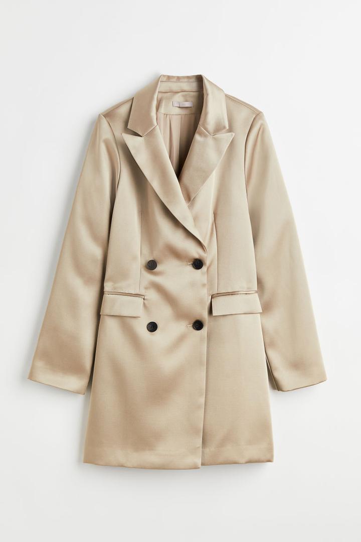 H & M - Double-breasted Jacket Dress - Beige