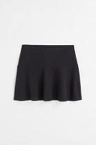 H & M - Flared Cotton Jersey Skirt - Black