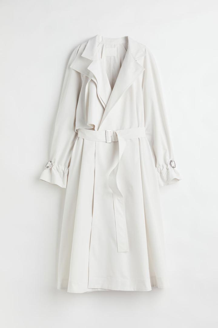 H & M - Oversized Trench Coat - White