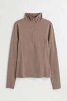 H & M - Thermolite Half-zip Top - Beige