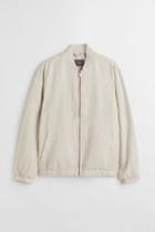 H & M - Linen Bomber Jacket - White