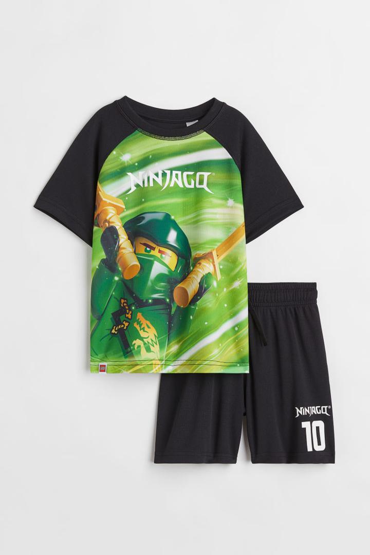 H & M - Printed Soccer Set - Black