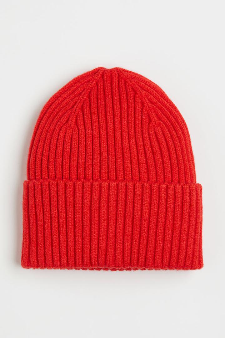 H & M - Rib-knit Hat - Red