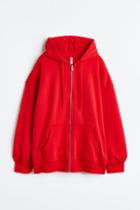 H & M - Oversized Hooded Jacket - Red