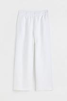 H & M - Wide-leg Linen-blend Pants - White