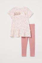 H & M - 2-piece Cotton Jersey Set - Pink
