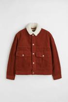 H & M - Pile-lined Corduroy Jacket - Orange