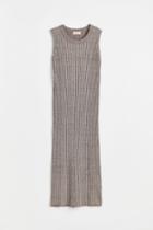 H & M - Cashmere-blend Rib-knit Dress - Beige
