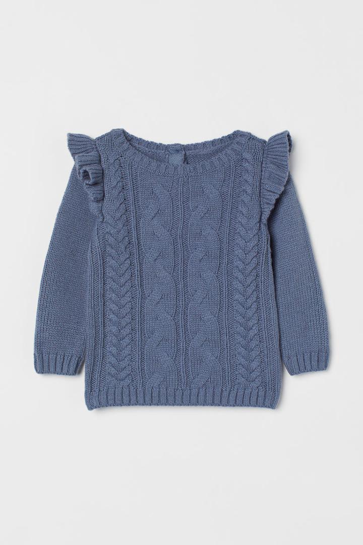 H & M - Textured-knit Sweater - Blue