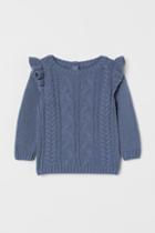 H & M - Textured-knit Sweater - Blue