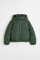 H & M - Puffer Jacket With Detachable Sleeves - Green