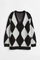 H & M - Harlequin-patterned Cardigan - Black