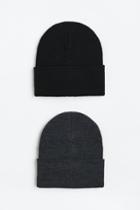 H & M - 2-pack Knit Hats - Black