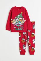 H & M - 2-piece Printed Sweatshirt Set - Red