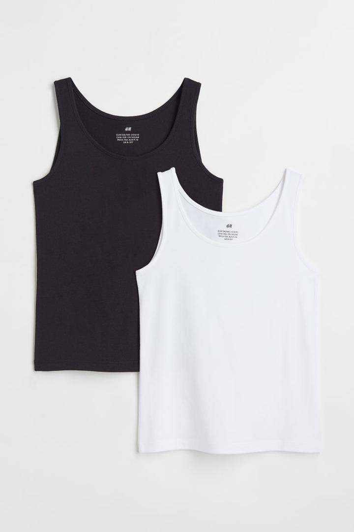 H & M - 2-pack Tank Tops - White