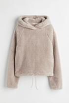 H & M - Fleece Hoodie - Brown