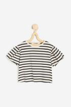 H & M - Balloon-sleeved Jersey Top - Beige