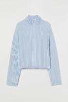 H & M - Ribbed Chenille Sweater - Blue
