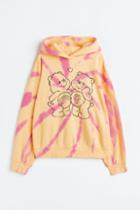 H & M - Oversized Printed Hoodie - Yellow