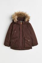 H & M - Padded Hooded Parka - Brown