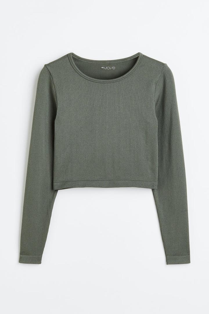 H & M - Drymove&trade; Seamless Sports Top - Green