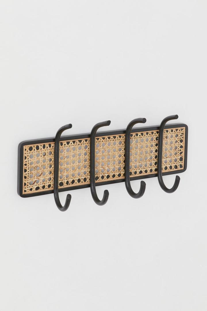 H & M - Rattan Coat Hanger Rack - Black