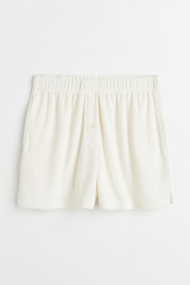 H & M - Terry Shorts - White