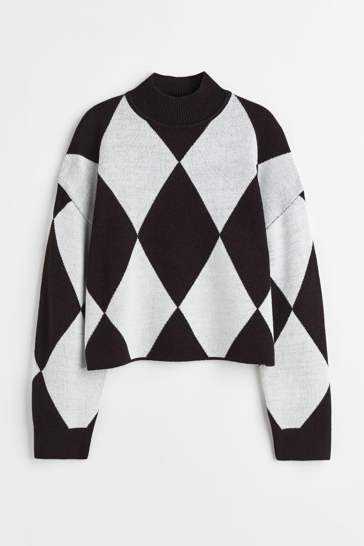 H & M - Jacquard-knit Sweater - Black