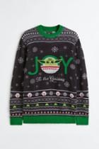 H & M - Regular Fit Pattern-knit Sweater - Blue