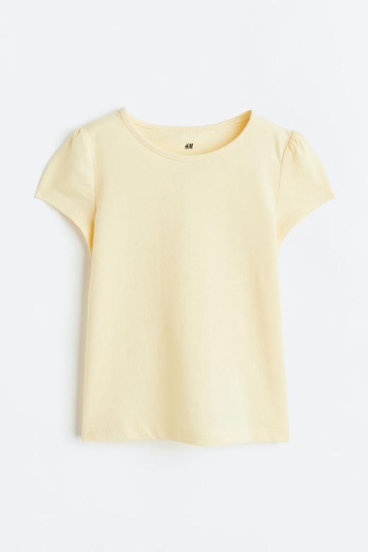 H & M - Cotton Jersey Top - Yellow
