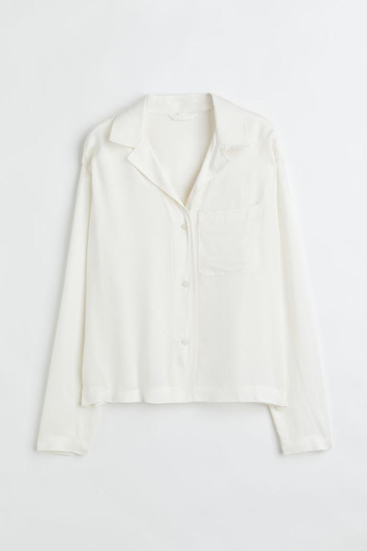 H & M - Satin Blouse - White