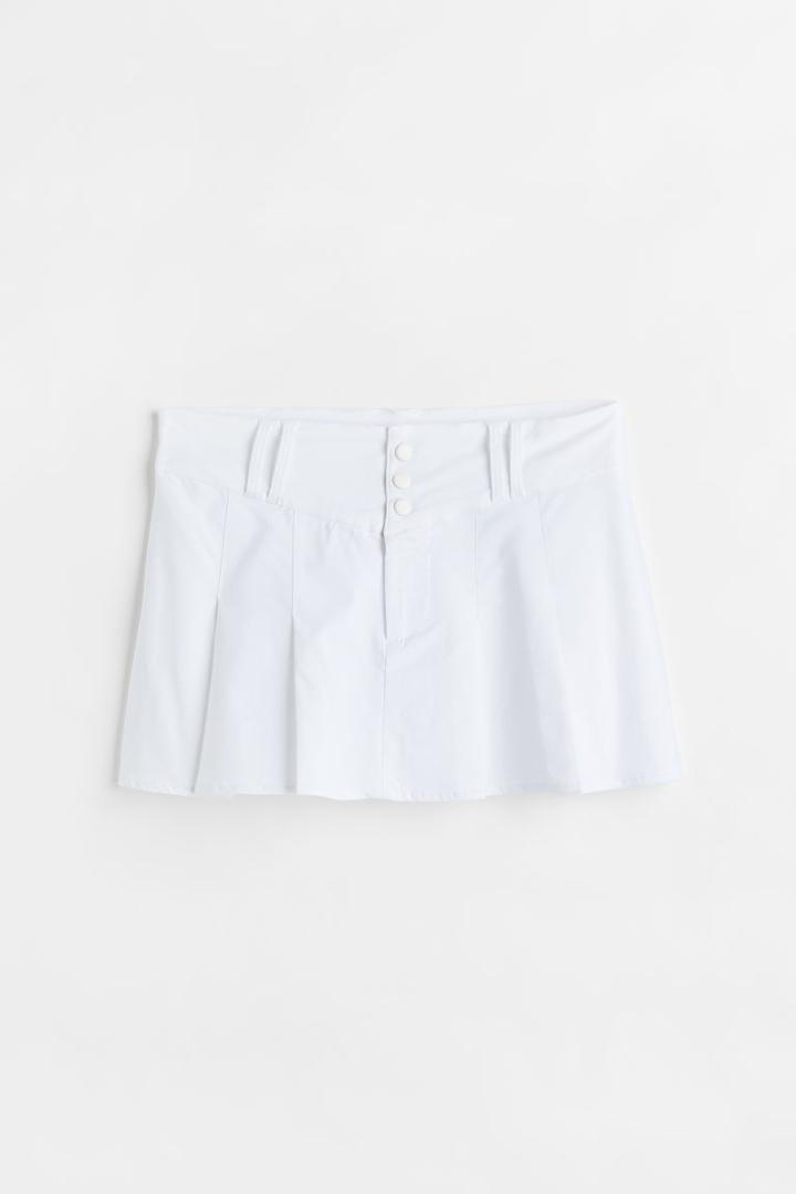 H & M - Pleated Skirt - White