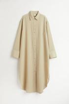 H & M - Jacquard-weave Shirt Dress - Green