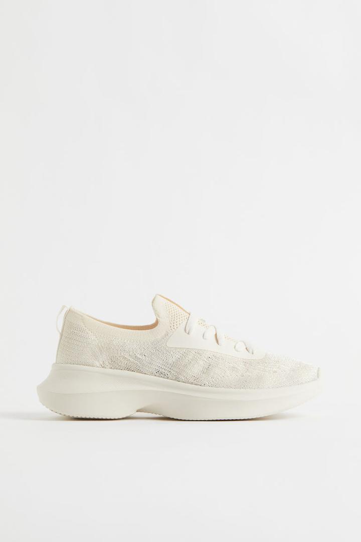 H & M - Fine-knit Sneakers - White