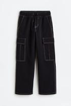 H & M - Loose Fit Cargo Joggers - Black
