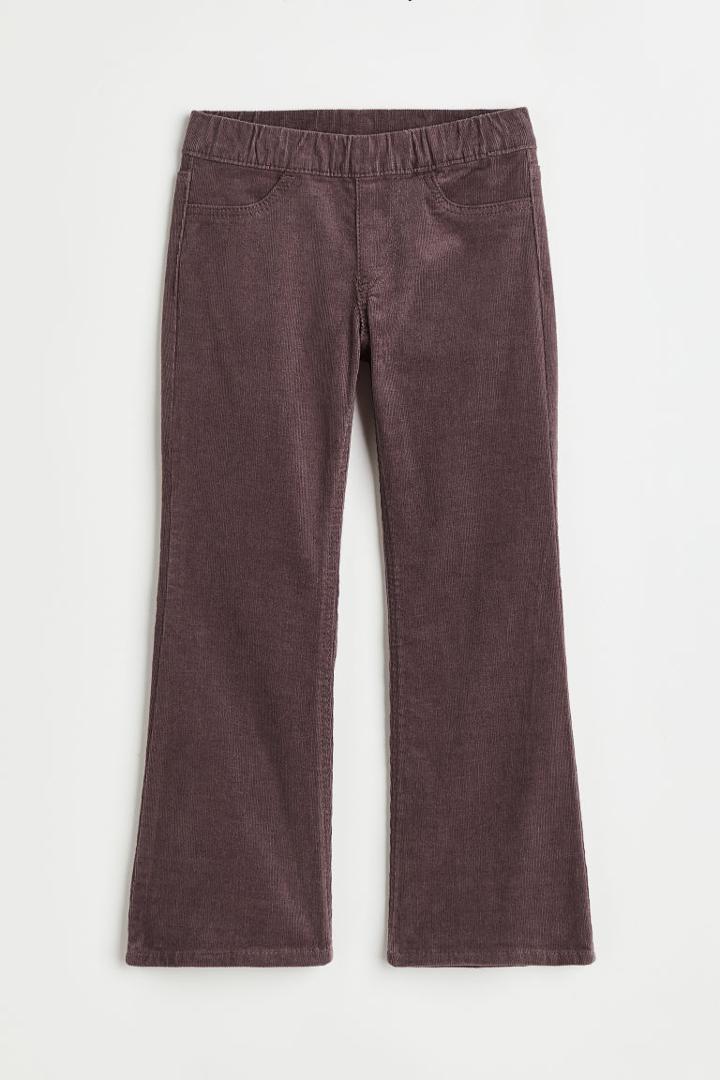 H & M - Flared Corduroy Pants - Red