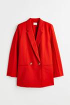 H & M - Double-breasted Jacket - Orange