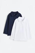 H & M - 2-pack Cotton Jersey Polo Shirts - White
