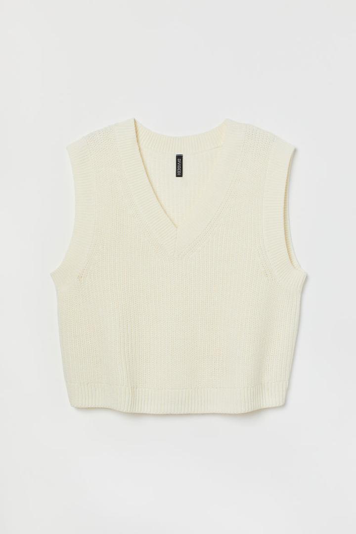 H & M - H & M+ Sweater Vest - White