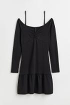 H & M - Off-the-shoulder Jersey Dress - Black