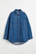 H & M - Oversized Denim Shirt - Blue