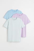 H & M - 3-pack Regular Fit Crew-neck T-shirts - Turquoise