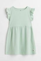 H & M - Ribbed Jersey Dress - Green