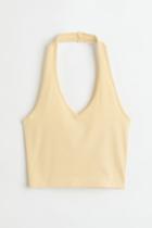 H & M - Halterneck V-neck Top - Yellow