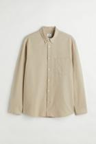 H & M - Regular Fit Oxford Shirt - Beige