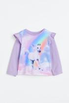 H & M - Ruffle-trimmed Top - Purple