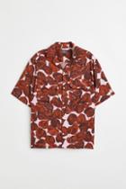 H & M - Relaxed Fit Lyocell Resort Shirt - Red