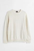 H & M - Relaxed Fit Fine-knit Sweater - White
