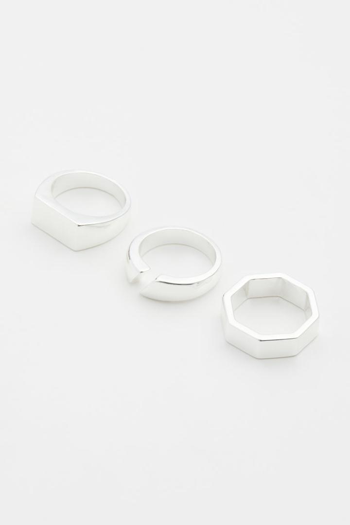 H & M - 3-pack Rings - Silver