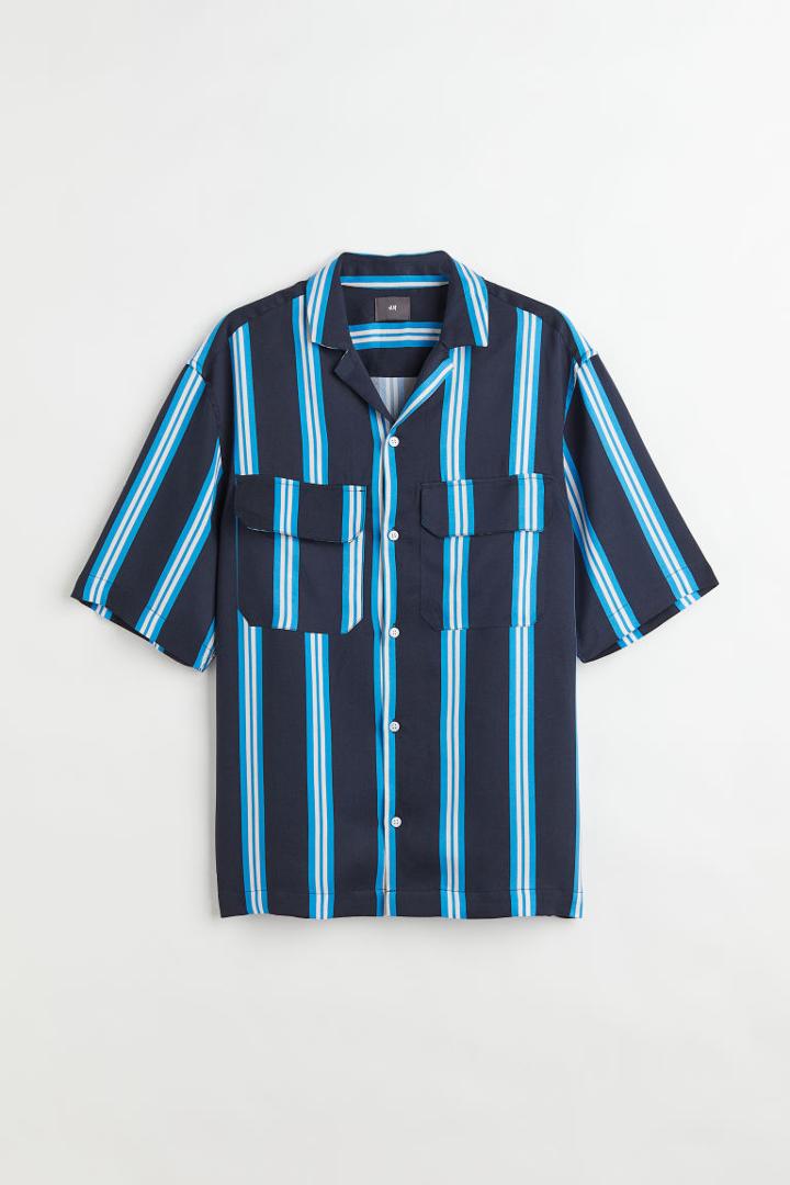 H & M - Lyocell Resort Shirt - Blue